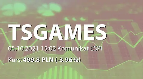 Ten Square Games S.A.: Szacunkowe skonsolidowane płatności użytkowników w grach w III kwartale 2021 (2021-10-05)