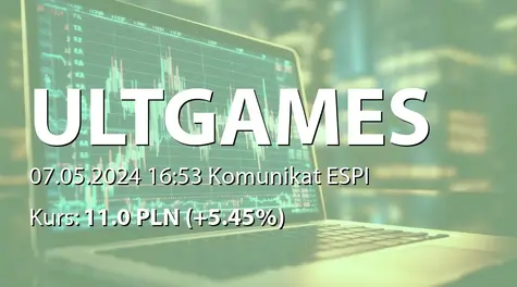 Ultimate Games S.A.: Rekomendacja Zarządu ws. wypłaty dywidendy - 0,50 PLN (2024-05-07)