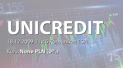 UniCredit S.p.A.: Bond issue (2009-12-18)