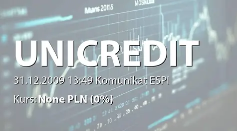 UniCredit S.p.A.: Bond issue (2009-12-31)