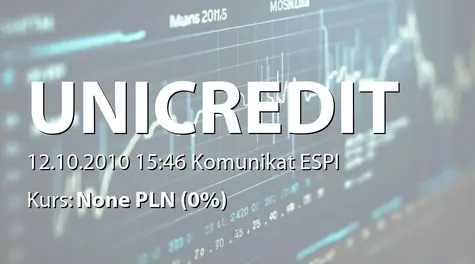 UniCredit S.p.A.: BOND ISSUE cod. ISIN IT0004350598 - Correction (2010-10-12)