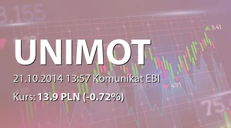 UNIMOT S.A.: Przedłużenie umów kredytowych zawartych z Bankiem Millennium SA i mBankiem SA (2014-10-21)