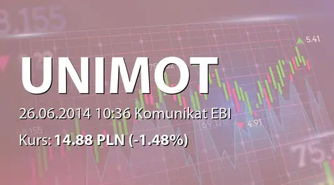 UNIMOT S.A.: Przekroczenie progu obrotu z kontrahentem (2014-06-26)