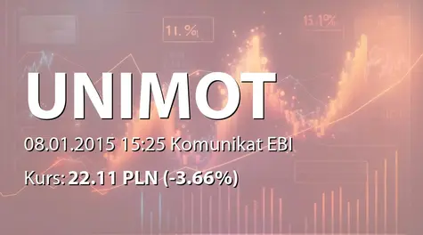 UNIMOT S.A.: Przychody netto ze sprzedaży w grudniu 2014 r. - wstępne dane (2015-01-08)