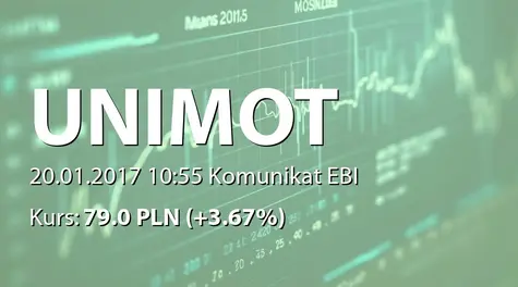 UNIMOT S.A.: Terminy przekazywania raportĂłw w 2017 roku (2017-01-20)