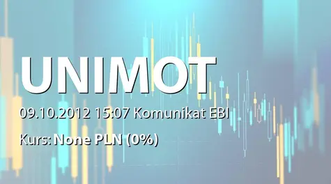 UNIMOT S.A.: Umowa na dostawy gazu płynnego na rzecz dużego podmiotu krajowego z przeznaczeniem na rynek zagraniczny (2012-10-09)