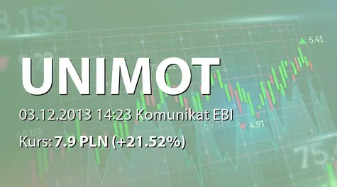 UNIMOT S.A.: Wartość obrotów z kontrahentem dot. zakupu i sprzedaży gazu płynnego (2013-12-03)