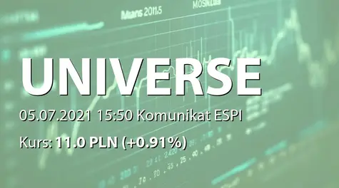 Universe S.A.: Sprzedaż akcji przez M I K sp. z o.o. (2021-07-05)