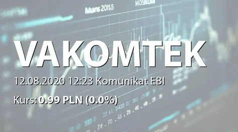 Vakomtek S.A.: Zmiana terminu przekazania SA-Q2 2020 (2020-08-12)