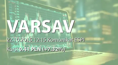 Varsav Game Studios  S.A.: Korekta raportu EBI nr 13/2015 i 14/2015 (2015-10-22)