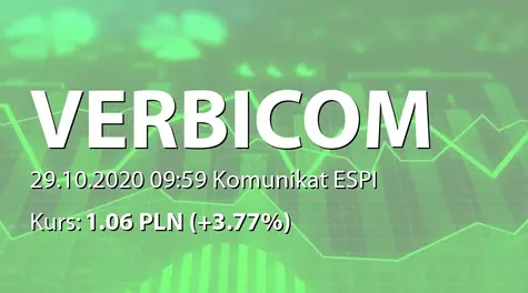 Verbicom S.A.: Istotne zamówienie dla spółki zależnej (2020-10-29)