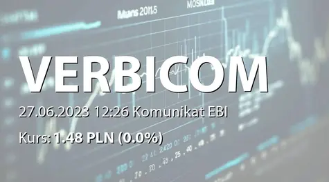 Verbicom S.A.: Wypłata dywidendy - 0,01 PLN (2023-06-27)