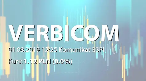 Verbicom S.A.: Zamówienie dla spółki zależnej (2019-08-01)