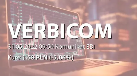 Verbicom S.A.: ZWZ - projekty uchwał:  wypłata dywidendy - 0,02 PLN (2022-05-31)