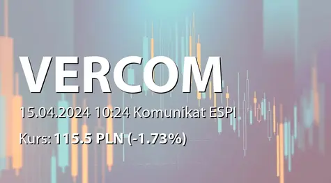 Vercom S.A.: Rekomendacja Zarządu ws. wypłaty dywidendy - 1,60 PLN (2024-04-15)