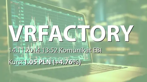 VR Factory Games S.A.: Rezygnacja z funkcji Członka Zarządu i powołanie Prokurenta (2014-11-14)