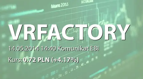 VR Factory Games S.A.: Umowa z Centrum Usług Informatycznych we Wrocławiu (2014-05-14)