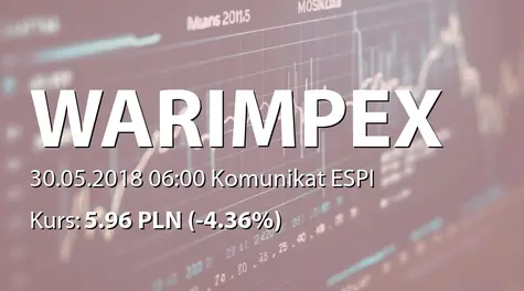 Warimpex Finanz- und Beteiligungs AG: Wstępne wyniki finansowe za I kwartał 2018 (2018-05-30)