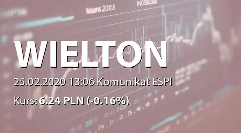 Wielton S.A.: Drugie zawiadomienie o zamiarze połączenia ze spółką zależną Wielton Investment Sp. z o.o. (2020-02-25)