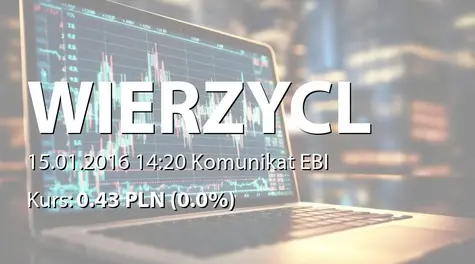 Wierzyciel S.A.: Terminy przekazywania raportów w 2016 roku (2016-01-15)