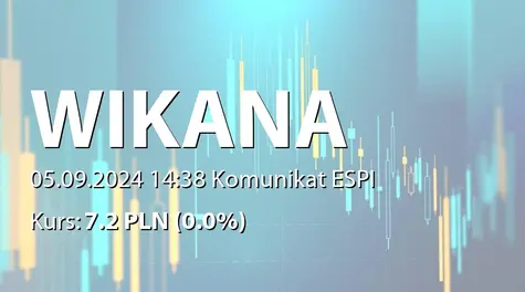 Wikana S.A.: Zmiana terminu podpisania umowy przenoszącej własność nieruchomości (2024-09-05)