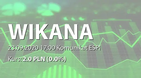 Wikana S.A.: Zmiana terminu przekazania SA-PSr 2020 (2020-09-23)