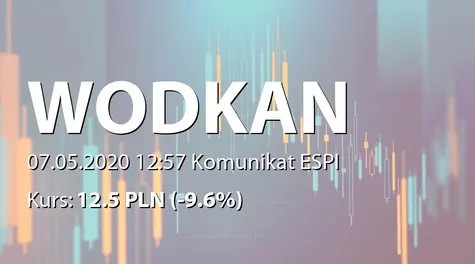 Wodkan Przedsiębiorstwo Wodociągów i Kanalizacji S.A.: Wstępne dane finansowe za I kwartał 2020 (2020-05-07)