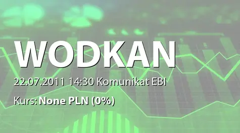 Wodkan Przedsiębiorstwo Wodociągów i Kanalizacji S.A.: Wyznaczenie pierwszego dnia notowania akcji zwykłych na okaziciela (2011-07-22)