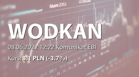 Wodkan Przedsiębiorstwo Wodociągów i Kanalizacji S.A.: ZWZ - podjęte uchwały: wypłata dywidendy - 0,12 PLN (2022-06-08)