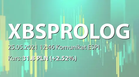 XBS PRO-LOG S.A.: Zestawienie transakcji na akcjach (2021-05-25)