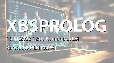 XBS PRO-LOG S.A.: ZWZ (10:30) - projekty uchwał: wypłata dywidendy - 4,50 PLN (2022-11-15)