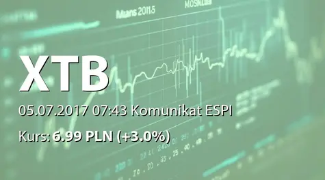 XTB S.A.: Nabycie akcji przez podmiot powiązany (2017-07-05)