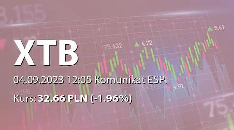 XTB S.A.: Subskrypcja akcji przez członka Zarządu (2023-09-04)