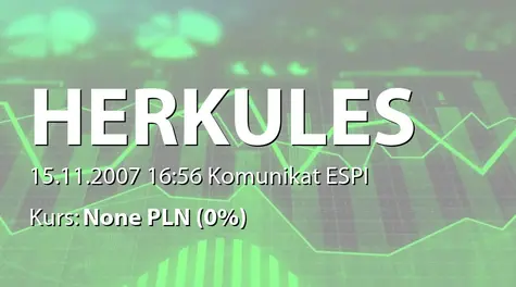 Herkules S.A. w restrukturyzacji: Zakup/sprzedaż akcji przez osobę powiązaną (2007-11-15)