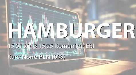 Mr Hamburger S.A.: Zmiana harmonogramu subskrypcji akcji serii E (2013-01-15)