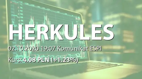 Herkules S.A. w restrukturyzacji: Znacząca umowa spółki zależnej (2020-10-02)